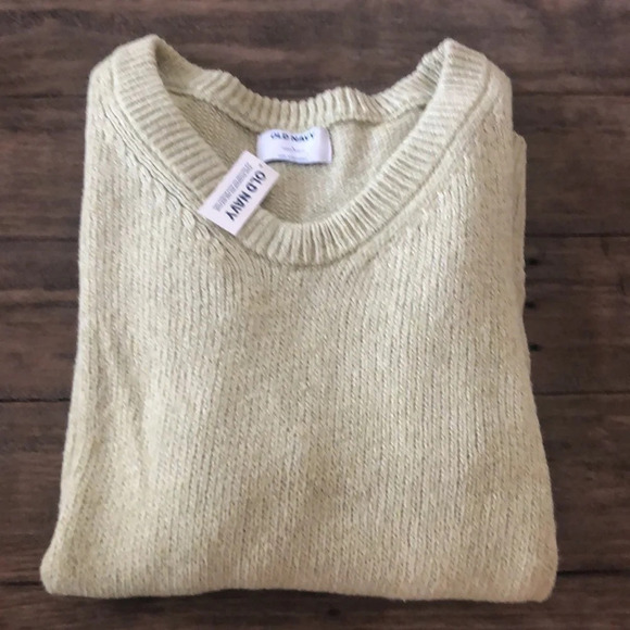 NWT Old Navy Size Large Oversized Voop Neck Green Tunic Length Sweater Pullover - Picture 2 of 7